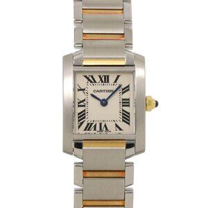 Cartier Tank Francaise SM W51007Q4 750 YG Quartz Cream Dial Ladies 90266753